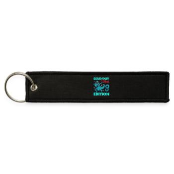 Birthday Vibes 3 Edition Dabbing Dinosaur 3rd - Jet Tag Keychain - black - Front