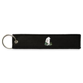 Majestic Samoyed In The Pines - Jet Tag Keychain - black - Front