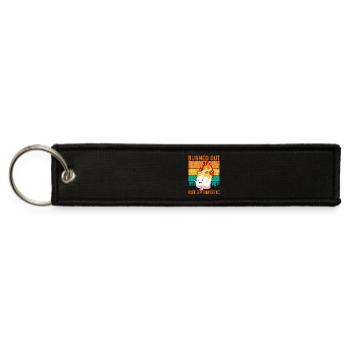 Burned Out But Optimistic Marshmallow Motivation - Jet Tag Keychain - black - Front