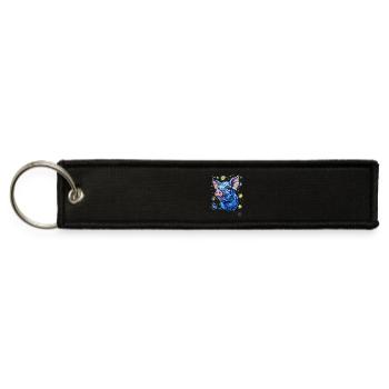 Starry Night Pig – Vincent Van Hog - Jet Tag Keychain - black - Front