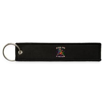 St. Patricks Day - Kiss Me If You Dare - Jet Tag Keychain - black - Front
