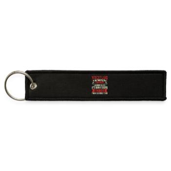 Wrestling Is About Self-Improvement - Jet Tag Keychain - black - Front