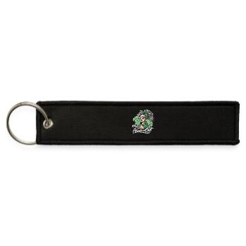 St. Patrick's Day Gamer Girl Style Clover And Out - Jet Tag Keychain - black - Front