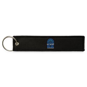 March Colon Cancer Awareness - Jet Tag Keychain - black - Front