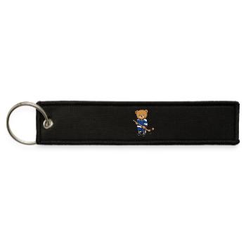 Teddy bear ice hockey player - Jet Tag Keychain - black - Front