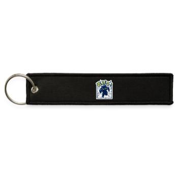 Bold Black Cat Escape Illustration Cartoon funny - Jet Tag Keychain - black - Front