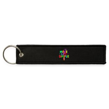 Make life simple - Jet Tag Keychain - black - Front