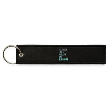Bouldering Flash Dad Boulderer - Jet Tag Keychain - black - Front