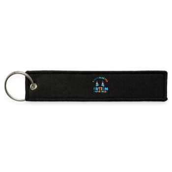 Wear Blue for Autism Awareness - Jet Tag Keychain - black - Front