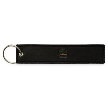 Tree Farm Crew Holiday Spirit Pine Picking Winter - Jet Tag Keychain - black - Front