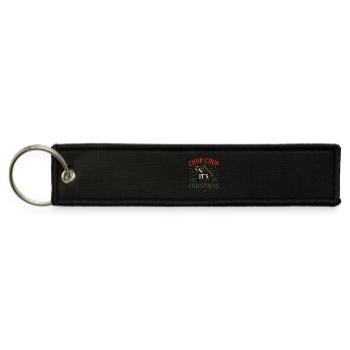 Tree Farm Crew Holiday Spirit Pine Picking Winter - Jet Tag Keychain - black - Front