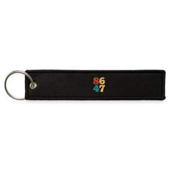 8647 Anti Trump 80s Rock Style Retro Vintage - Jet Tag Keychain - black - Front