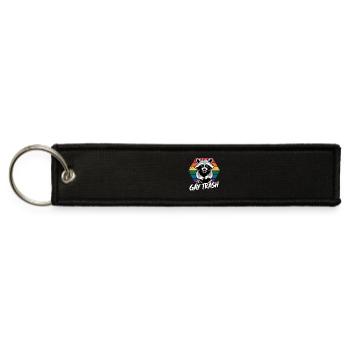 Gay Trash Raccoon LGBTQ Pride Vintage - Jet Tag Keychain - black - Front