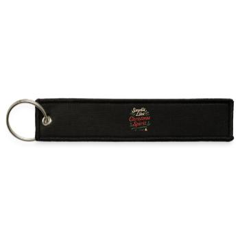 Tree Farm Crew Holiday Spirit Pine Picking Winter - Jet Tag Keychain - black - Front