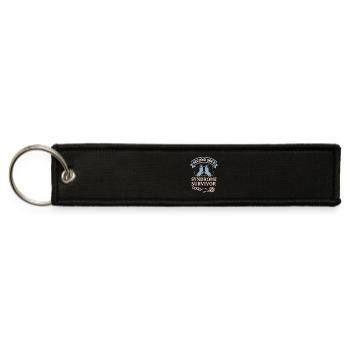 Sock Knitting Addict Cuff Down Toe Up Yarn Lover - Jet Tag Keychain - black - Front