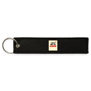 Future Me Sticky Note Warning: Don't Try Cilantro - Jet Tag Keychain - black - Front