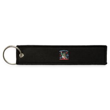 Bitches Love Freedom Funny 4th July Shirt - Jet Tag Keychain - black - Front