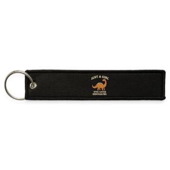 Just a Girl Who Loves Dinosaurs - Jet Tag Keychain - black - Front