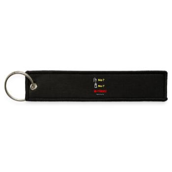 No Friends Social Humor T-Shirt - Jet Tag Keychain - black - Front