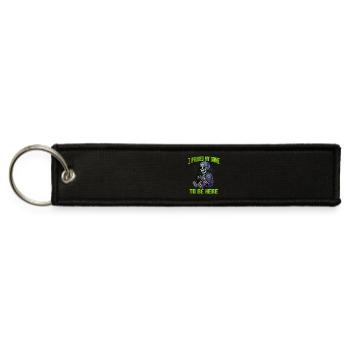 Skull Gamer with Headphones and Cap - Jet Tag Keychain - black - Front