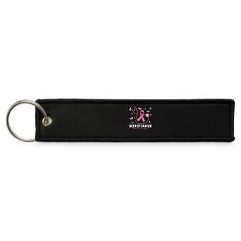 Breast Cancer Awareness Pink Stethoscope Nurse  - Jet Tag Keychain - black - Front
