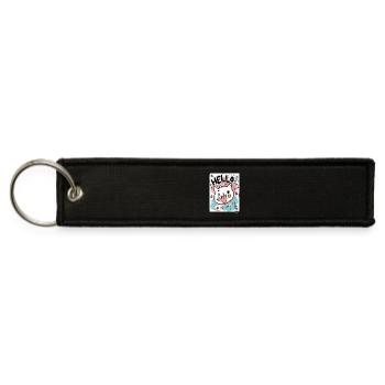 Pastel Kitty Hello Doodle - Jet Tag Keychain - black - Front