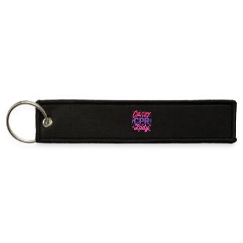 CPR Instructor Paramedic Crazy CPR Lady - Jet Tag Keychain - black - Front