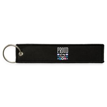 Proud Of My Transgender Son - Jet Tag Keychain - black - Front