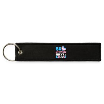 Transgender Pride – Be Yourself - Jet Tag Keychain - black - Front