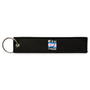 Transgender Pride – Not At All Confused - Jet Tag Keychain - black - Front