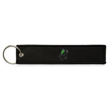 Funny Pickle Riding Horse Cute Equestrian Humor - Jet Tag Keychain - black - Front
