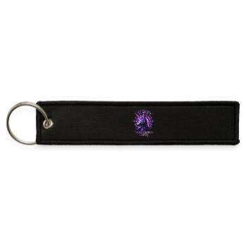 Birthstone Birthstones February Amethyst - Jet Tag Keychain - black - Front