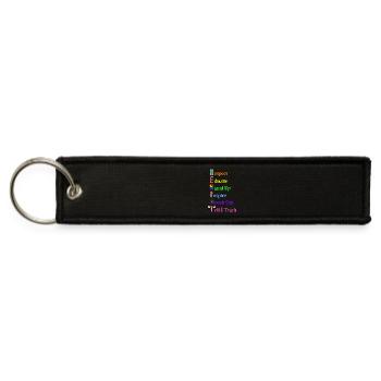 Respect Educate Stand Up Inspire Speak Out - Jet Tag Keychain - black - Front
