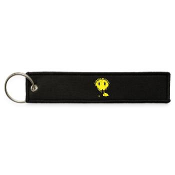 Camping in Forest Funny Camping Camper Explorer - Jet Tag Keychain - black - Front