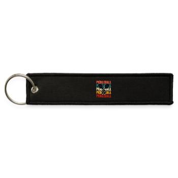 Retro Colorblock Pickleball Paddles - Jet Tag Keychain - black - Front