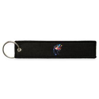 Vibrant Brainstorm Burst - Jet Tag Keychain - black - Front