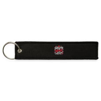 February Birthday Girl Women Funny Valentine Heart - Jet Tag Keychain - black - Front