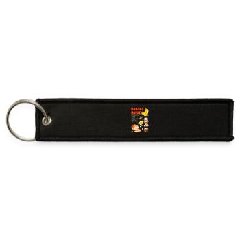 Banana Bread Recipe Art Collage - Jet Tag Keychain - black - Front