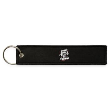 ER Nurse Where Others Panic We Perform Paramedic - Jet Tag Keychain - black - Front