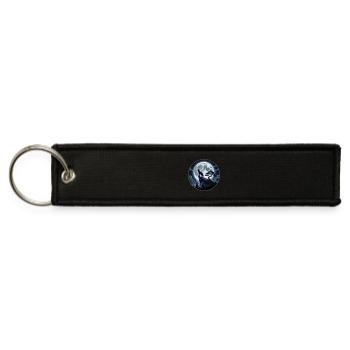 German Shepherd Moon Zen Bonsai Tree Dog Lover  - Jet Tag Keychain - black - Front