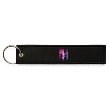 CNA Heartbeat Stethoscope Nursing  Art - Jet Tag Keychain - black - Front