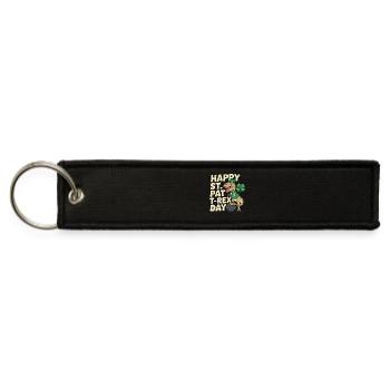 St Pat T Rex Day Leprechaun Dino - Jet Tag Keychain - black - Front