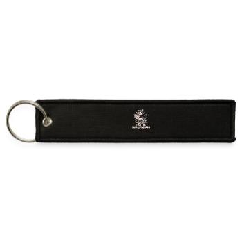 Lifeguard Cat and Big Fish - Jet Tag Keychain - black - Front