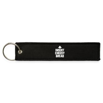 Insert Cheesy Bread Favorite Food Cheesy Bread - Jet Tag Keychain - black - Front