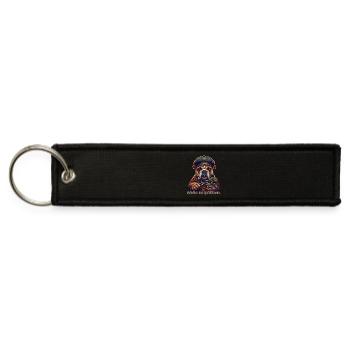 Funny Bulldog Bonsai Gardener Dog Design - Jet Tag Keychain - black - Front