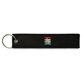 Cute Capybara In Bubble Tea Capyboba - Jet Tag Keychain - black - Front