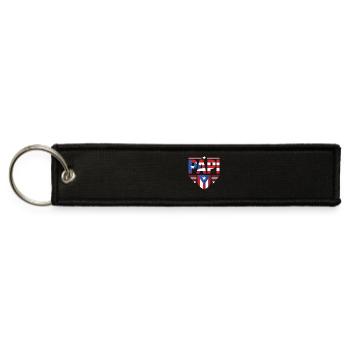 Papi Puerto Rico Father Flags - Jet Tag Keychain - black - Front