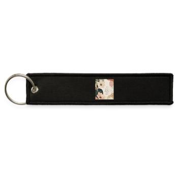 Grow Through What You Go Through Floral - Jet Tag Keychain - black - Front