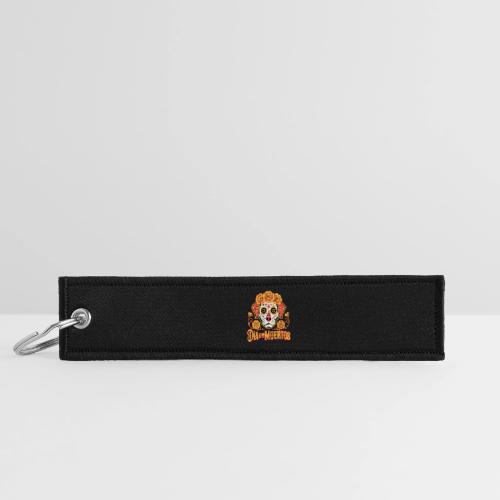Dia De Los Muertos Dog Skull Flowers - Jet Tag Keychain