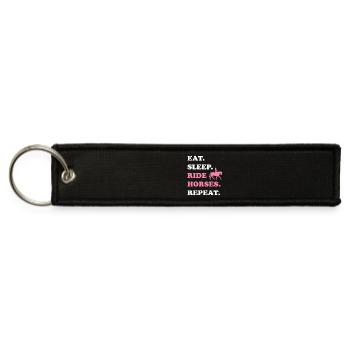Eat Sleep Ride Horses Repeat - Jet Tag Keychain - black - Front